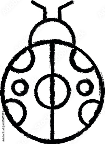 ladybug vector icon in grunge style