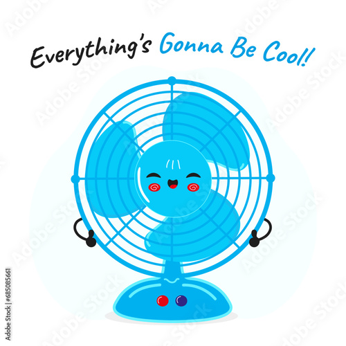Air fan character. Vector hand drawn cartoon kawaii character illustration icon. Isolated on white background. Happy Air ventilator character concept
