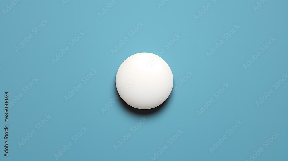 Minimalist White Sphere Blue Background Perfect Symmetry Minimalist White Sphere Blue Background Perfect Symmetry