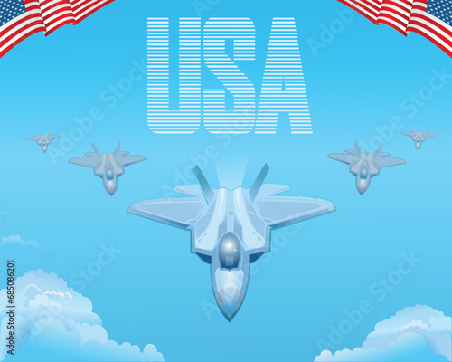 Eagle fighter jet plane taking off during exercise