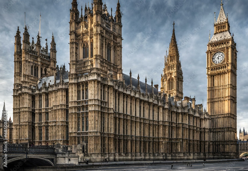 Obraz premium Gothic Grandeur: Westminster Palace's Architectural Marvels