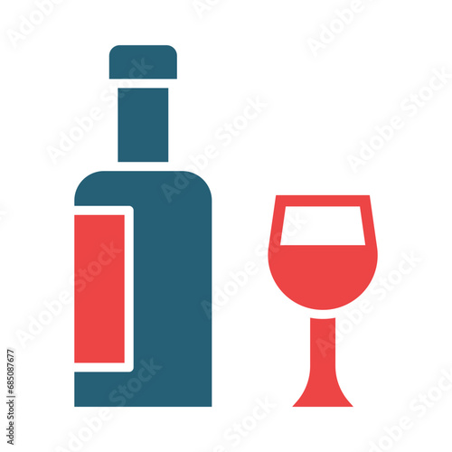 Alcohol Glyph Two Color Icon Design