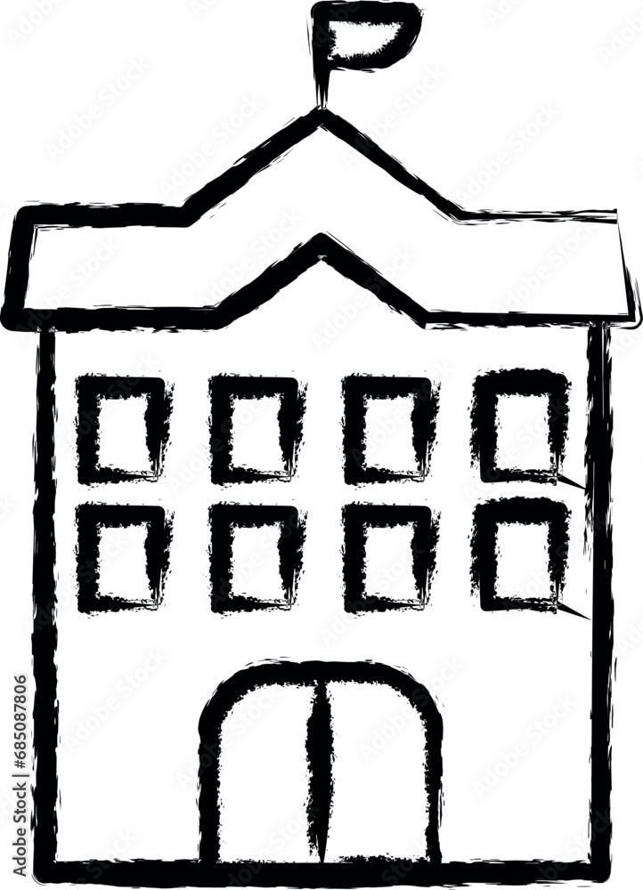 University, Building vector icon in grunge style University, Building vector icon in grunge style