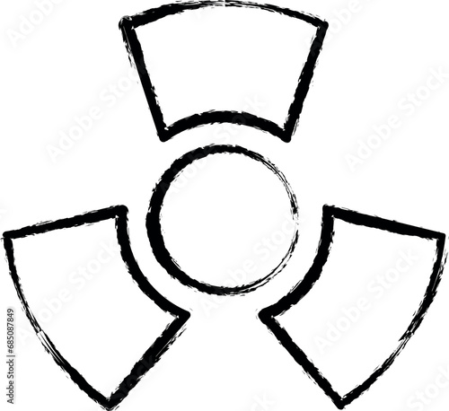 Nuclear, Nuclear energy vector icon in grunge style