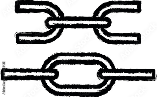 links, block chain vector icon in grunge style