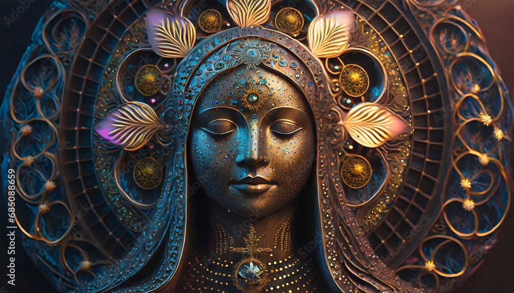 Obraz premium Amazing illustrative drawing of Virgin Mary.