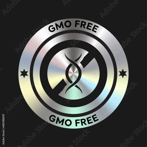 GMO Free cosmetic packaging icon, stamp, badge, round, seal vector
