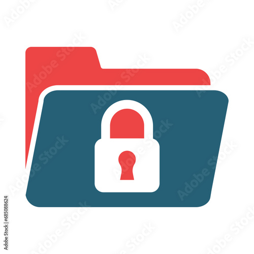 Locked Glyph Two Color Icon Design