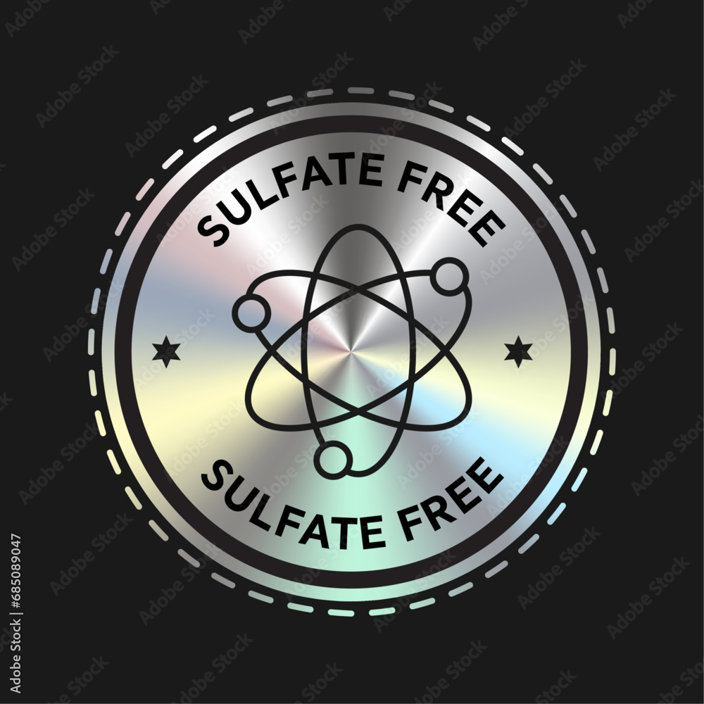 Sulfate Free cosmetic packaging icon, stamp, badge, round, seal vector Sulfate Free cosmetic packaging icon, stamp, badge, round, seal vector