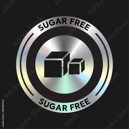 Sugar Free cosmetic packaging icon, stamp, badge, round, seal vector