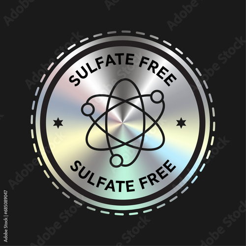 Sulfate Free cosmetic packaging icon, stamp, badge, round, seal vector