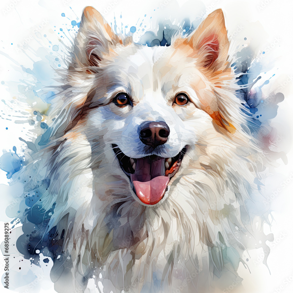 Naklejka premium watercolor German Shepherd clipart, Generative Ai