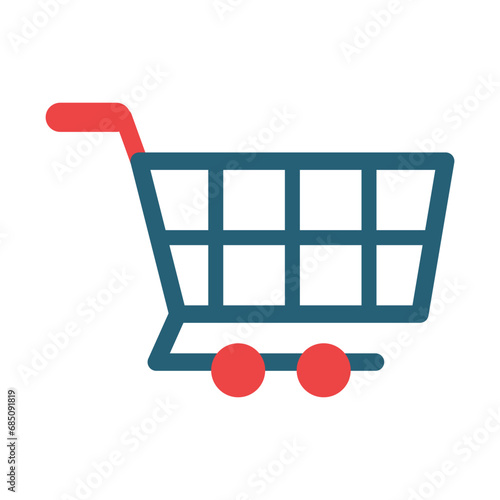 Cart Glyph Two Color Icon Design