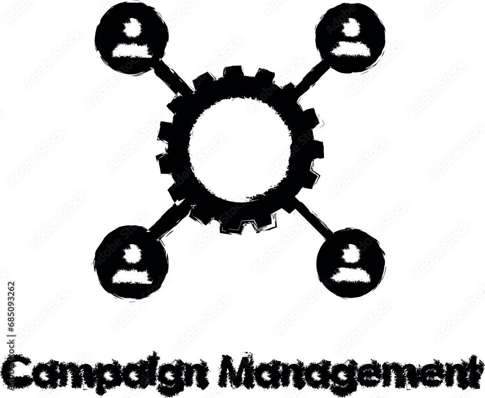 gear, worker, campaign management vector icon in grunge style gear, worker, campaign management vector icon in grunge style