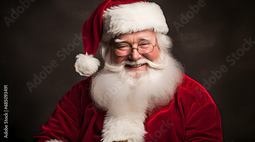 Happy Cute Smiling Santa Claus with studio background  Happy Christmas Santa Claus Xmas Festival banner  Christmas Festival Santa