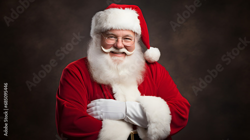 Happy Cute Smiling Santa Claus with studio background, Happy Christmas Santa Claus Xmas Festival banner, Christmas Festival Santa