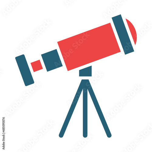 Telescopic Glyph Two Color Icon Design