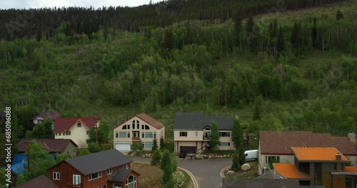 Wallpaper Mural 4k Drone Colorful Neighborhood in the Mountains Torontodigital.ca