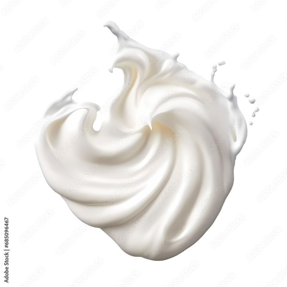 Yogurt wave swirl splash isolated on transparent background Yogurt wave swirl splash isolated on transparent background