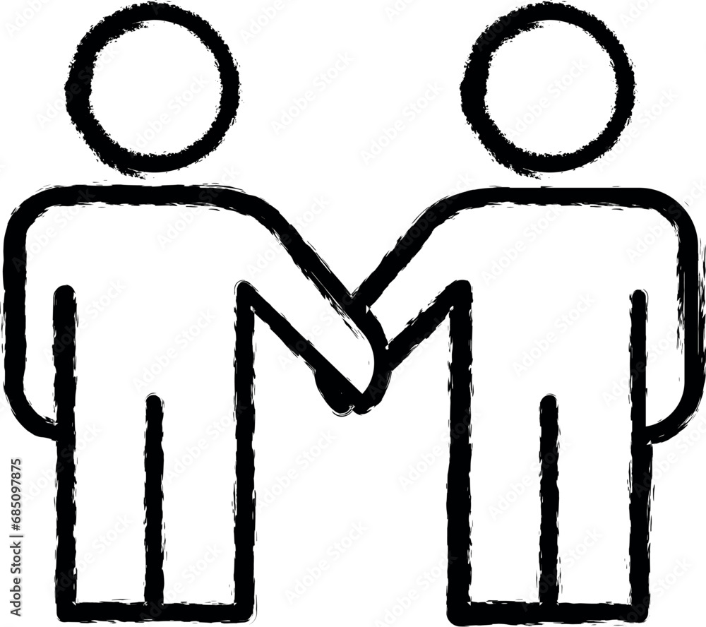 cooperation line vector icon in grunge style cooperation line vector icon in grunge style