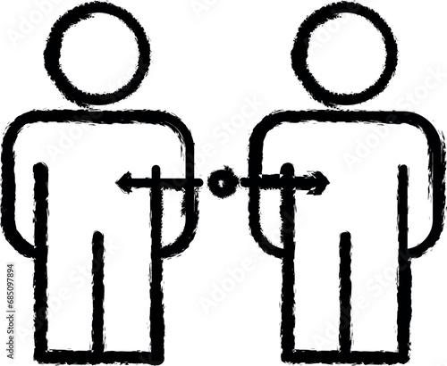 selection of applicants for work line vector icon in grunge style