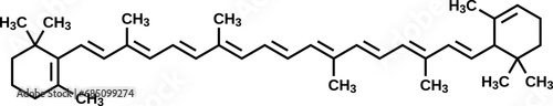 Alpha-carotene structural formula, vector illustration