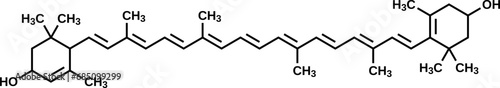 Lutein structural formula, vector illustration