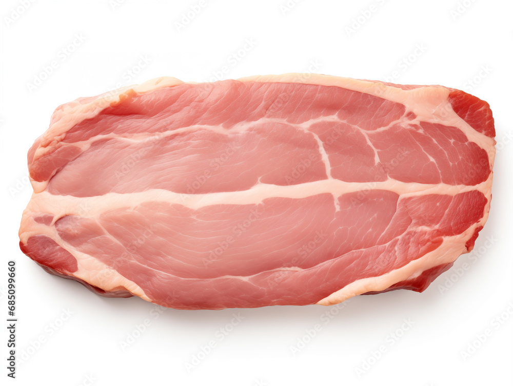 Vacuum-packed raw fresh pork loin. Ready for freezing and long term storage. Isolated on a white background for the designer. Vacuum-packed raw fresh pork loin. Ready for freezing and long term storage. Isolated on a white background for the designer.