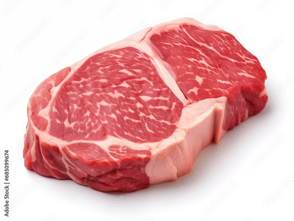 Raw fresh beef tenderloin. Marble Steak ready for freezing and long term storage. Isolated on a white background for the designer. Raw fresh beef tenderloin. Marble Steak ready for freezing and long term storage. Isolated on a white background for the designer.