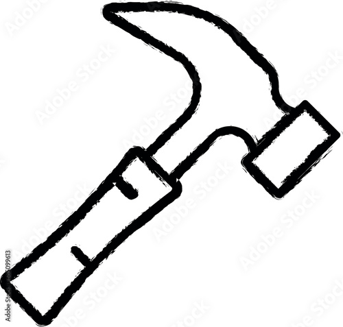 Carpentry, hammer line vector vector icon in grunge style