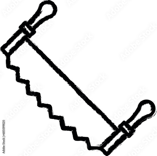 Carpentry, crosscut line vector vector icon in grunge style