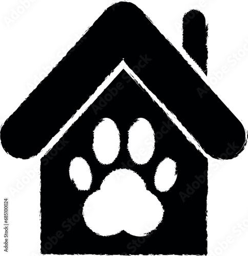 Charity, animal shelter vector icon in grunge style