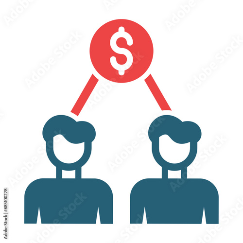 Shareholder Glyph Two Color Icon Design