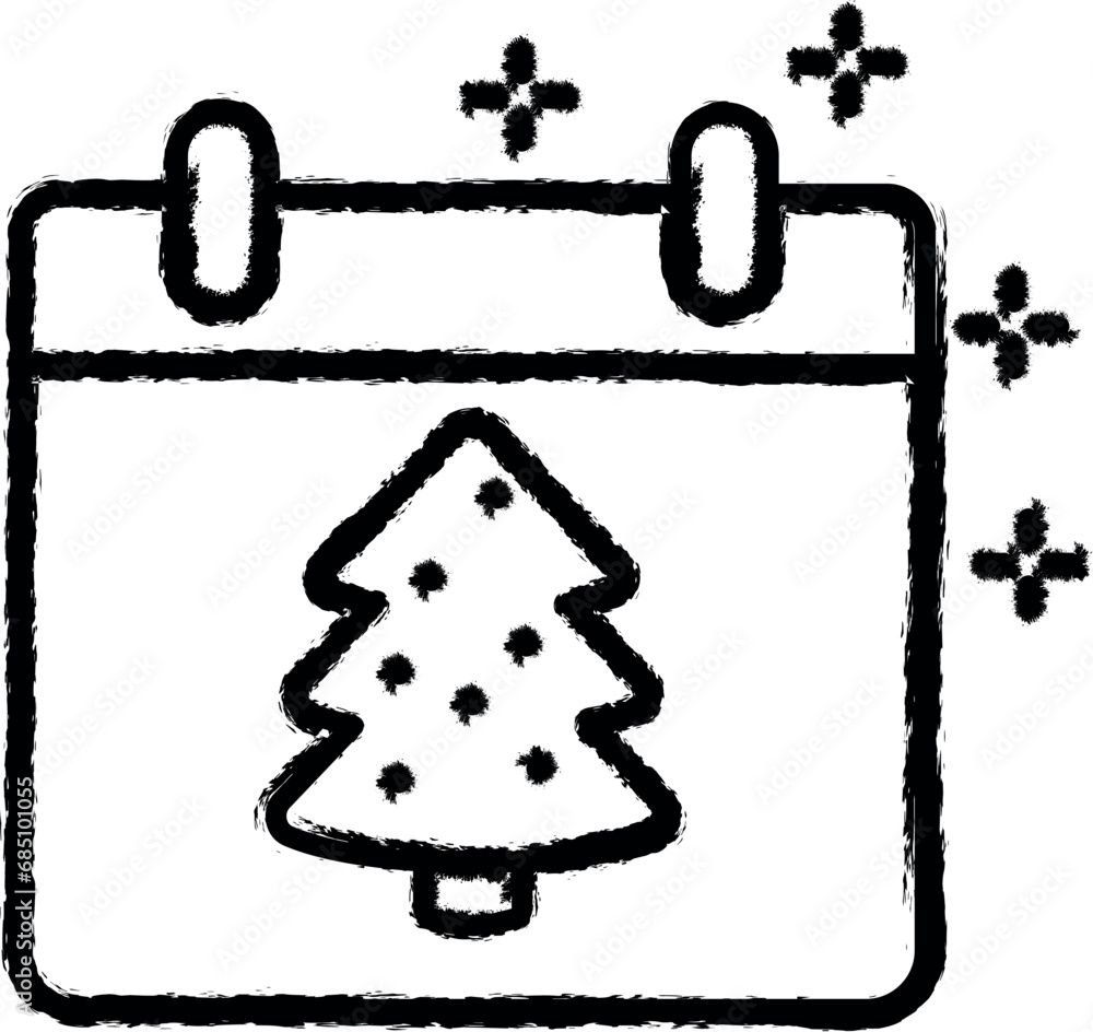Calendar, tree vector icon in grunge style Calendar, tree vector icon in grunge style