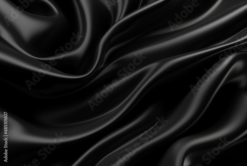 luxury black fabric background. generative ai