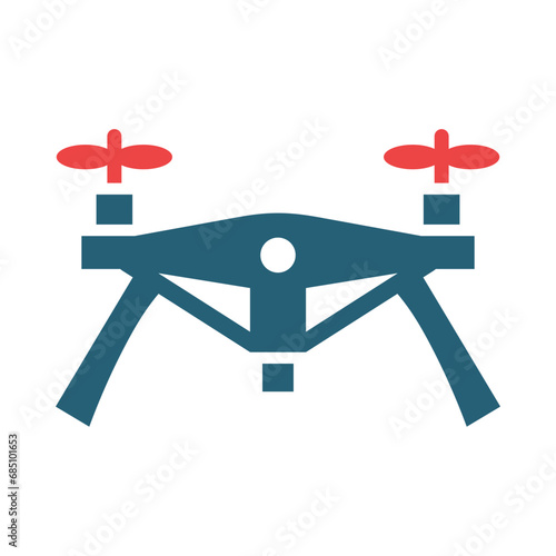 Drone Glyph Two Color Icon Design