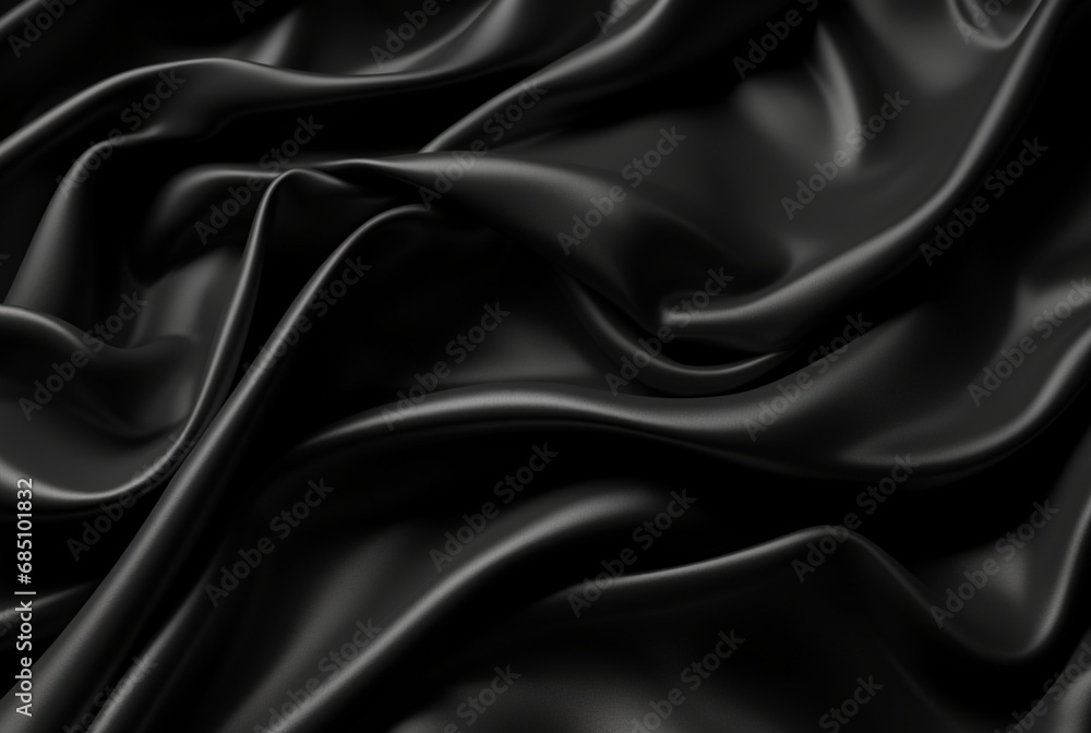 Fototapeta premium luxury black fabric background. generative ai