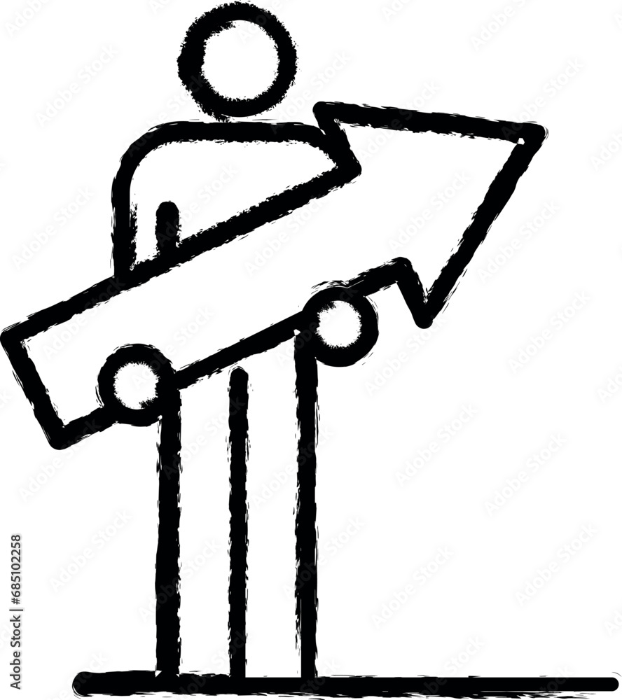 arrow right-up vector icon in grunge style arrow right-up vector icon in grunge style