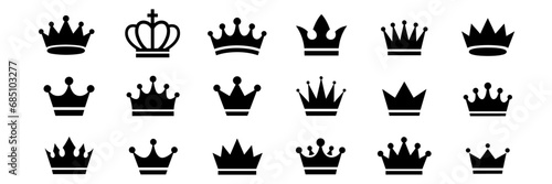 vector big collection quality crowns crown icon set collection of crown silhouette photo