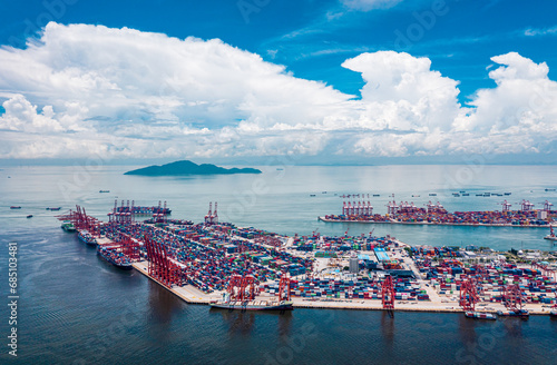 Wallpaper Mural Shenzhen ,Aerial footage of  international container terminal in Shenzhen city, China Torontodigital.ca