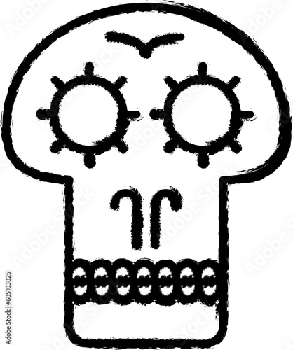 day of the dead, skull vector icon in grunge style © Gunay