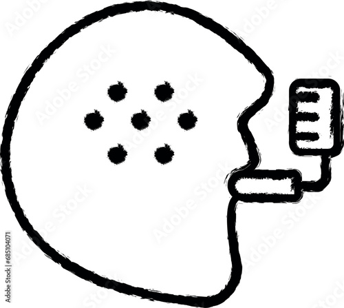 inhaler, disease, medical vector icon in grunge style