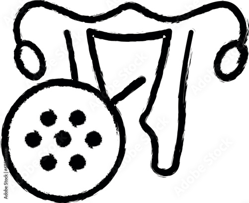 vagina, disease, medical vector icon in grunge style