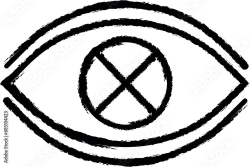 sight, disease, medical vector icon in grunge style