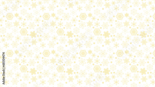かわいい黄色い雪の結晶の模様素材16：9