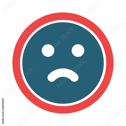 Depression Glyph Two Color Icon Design