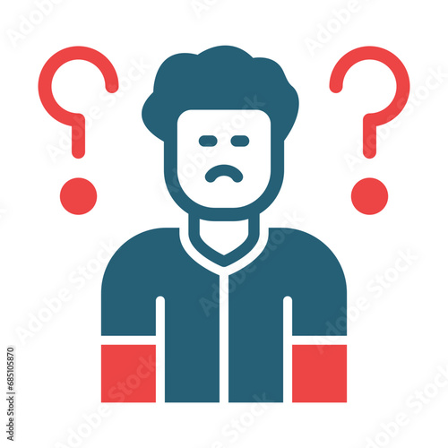 Confusion Glyph Two Color Icon Design