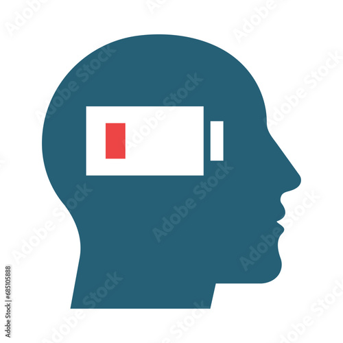 Exhausted Glyph Two Color Icon Design