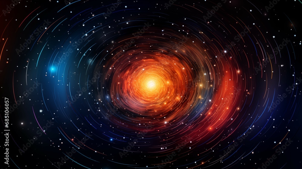 Red and Orange Spiral Galaxy