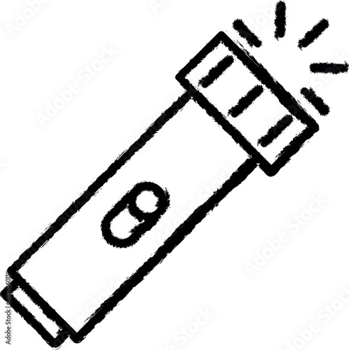 Emergencies, flashlight vector icon in grunge style